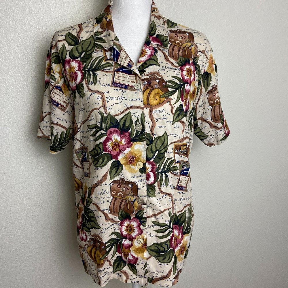 Vintage Hawaiian Shirt Amazing Print! Sz S-M